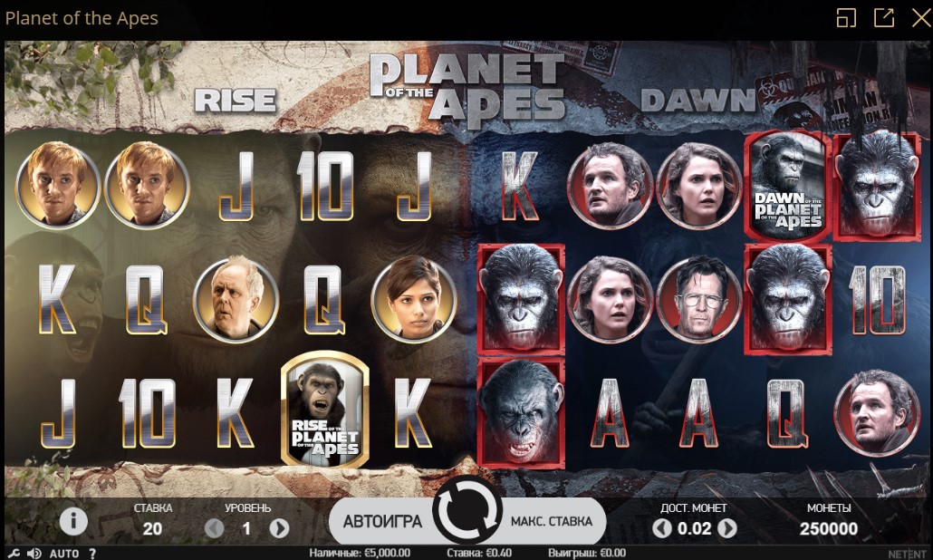 Новый слот от Riobet: Planet of the Apes